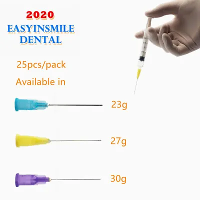 25Pc Dental Syringes Irrigation Rinse Needle End-Closed Side Hole Tip EASYINSMIL • $11.60