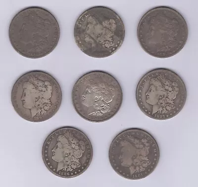 USA 1880/1901O - Lot Of Eight Morgan Silver Dollar Coins - Details • $115.50