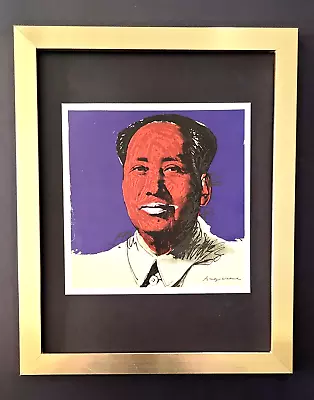 Andy Warhol + Signed 1984  Mao Red Face  Print Mounted & Framed + Buy It Now! • $149