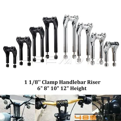 6  8  10  12  Inch Tall Handlebar Risers Pullback 1.5  For Harley 1-1/8'' Clamp • $142.55