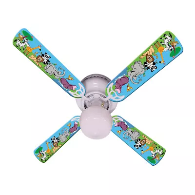 $90.31 • Buy New BABY KIDS JUNGLE PARTY ANIMALS Ceiling Fan 42 