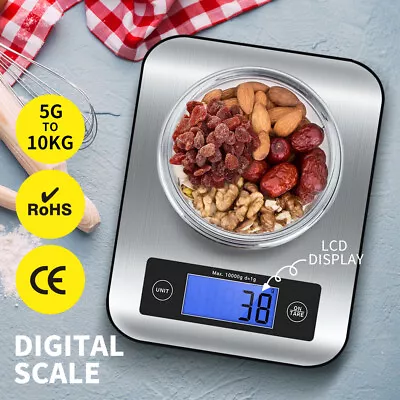 Digital Kitchen Food Scales 10KG LCD Electronic Balance Weight Postal Scale • $26.99