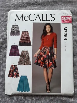 Skirt Sewing Pattern McCalls M7253 Size 6 To 22 UNCUT • £6