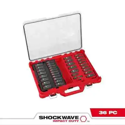 Milwaukee 49-66-6805 SHOCKWAVE Impact Duty Socket 3/8 Dr 36pc SAE/MM PACKOUT Set • $161.99