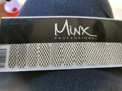 Silver With Black Fishnet MINX PROFESSIONAL NAIL WRAPS NEW SALON QUALITY  • £15