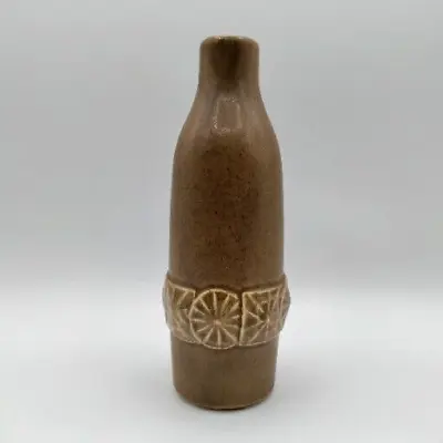 Mid Century Modern Pottery Vase Brown Ceramic Bottle Vintage 1960s USA • $12.60