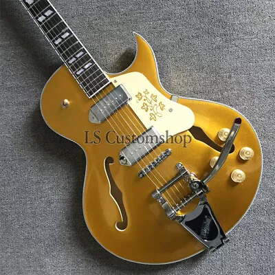 Jazz Byrdland Goldtop Electric Guitar Chrome Hardware 6-String Semi Hollow Body • $278