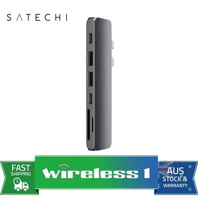 $79 • Buy [Damaged Box] Satechi USB-C Pro Hub With 4K HDMI And Thunderbolt 3 - Space Grey