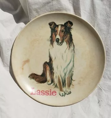 Melmac Lassie Dog 7  Plate 8203-7 Boonton Molding NJ USA Vintage 1960s • $8.09