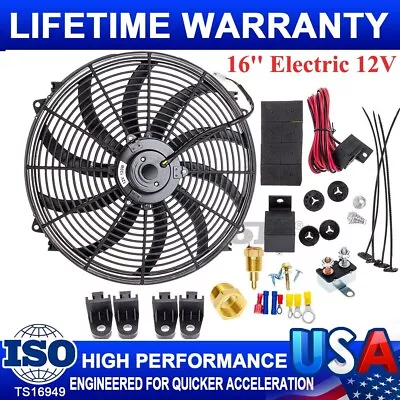 16 Inch 180 Watt Motor 12 Volt Electric Engine Radiator Cooling Fan Car Truck Us • $62.99