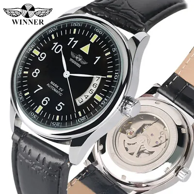 WINNER Luxury Automatic Mechanical Watches Leather Band Luminous Wrist Watch • $23.50