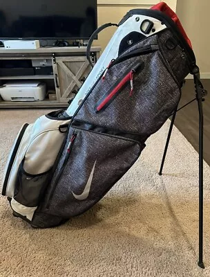 Nike Air Sport Golf Carry Stand Bag 8 Way Club Divider Red Black Grey White • $99.99