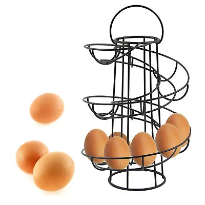 Kitchen-Storage-Spiral Helter Skelter Egg Holder Stand Rack Holds Up To 18 Eggs • £5.99