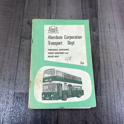 Aberdeen Corporation Transport Timetable Faretable Street Route Map 1974-5 Rare • £25.37