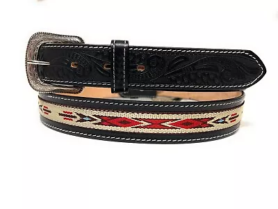 Men's Heavy Duty Western Leather Belt. Southwestern Style Cowboy Rodeo Belt • $24.99