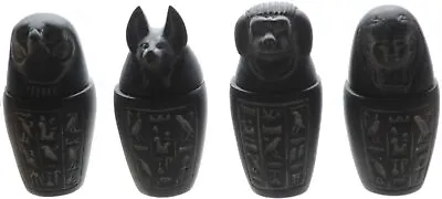 Kemet Art Egyptian  Engraved Canopic Jars In Box • £43.42