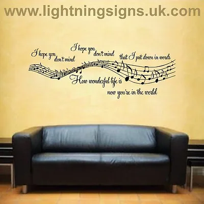 Elton John (Ellie Goulding ) Your Song Music Lyrics Notes Sticker Wall Art  • £8.15