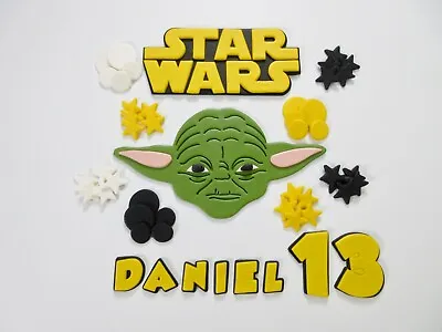 Yoda Cake Topper Personalised Edible Fondant Large. Star Wars Yoda Cake Topper. • £11