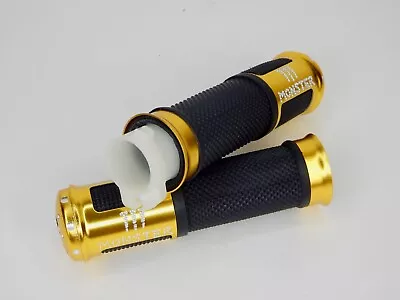 RACING THROTTLE GRIP SET SCOOTER 50cc & 150cc GY6 (7/8  22mm) *GOLD - BLACK* • $5.98