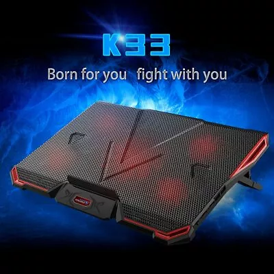 Laptop Cooling Pad 2 USB 5 Fan Gaming Led Light Notebook Cooler For 12-17inch • $69.99