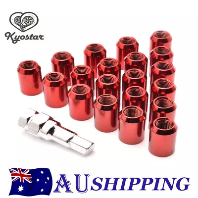 M12x1.25 Red Racing Steel Wheel Lug/Rim Nuts 33mm For Subaru Suzuki 20PCS + 1Key • $30.99