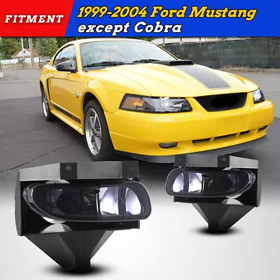  Fog Lights Assembly Driving Lamps For 1999-2004 Ford Mustang Replace Smoke Lens • $25.29