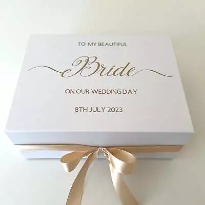 Personalised Bride Gift Box Wedding Day Gift Box Bridal Keepsake Box • £19.95