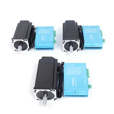 3 Pcs 3 Axis Nema 34 12Nm Closed Loop Stepper Motor CNC Servo HBS86H Driver  • $314.45