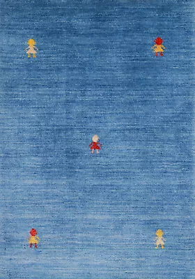 Oriental Gabbeh Rug Blue Handmade Wool 2x3 Ft. For Foyer • $85