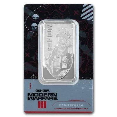 PAMP MWIII Call Of Duty Proof-Like 1 Oz Silver Bar W/Bezel • £98.98