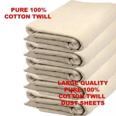 Heavy Duty 100%cotton Twill Professional Decorating Large Dust Sheet Blue Pack • £9.76