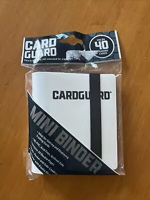 Card Guard Mini Binder WHITE Strap Holds 40 Trading Sports Collecting Album 4x5 • $9.95