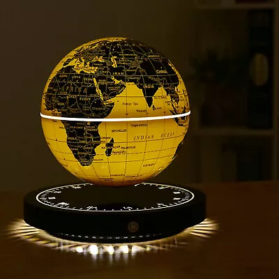 Floating Globe With LED Lights Magnetic Levitation World For Desktop Rotatable • $122.55