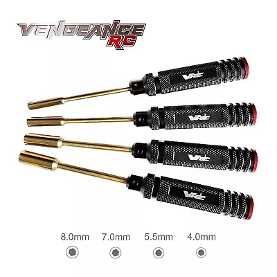 4pc VRC Hex Tool Metric Nut Driver Set 4.0mm 5.5mm 7.0mm 8.0mm TITANIUM PLATED • $19.99