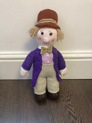 Hand Knitted Willy Wonka Doll Figure 15 Inches • £27.99