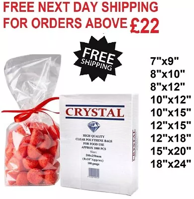 Clear Polythene Food Freezer Storage Bags For Fruit Vegetable 150G - All Sizes • £35.95