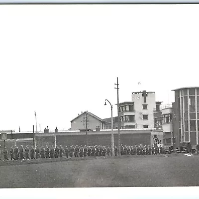 C1940s USMC Marines March Real Photo Snapshot Soldier HQ Service WWII Army C47 • $22.50