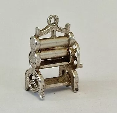 Vintage Sterling Silver Old Fashion Washing Mangle Charm Pendant Necklace Bracel • $47.98