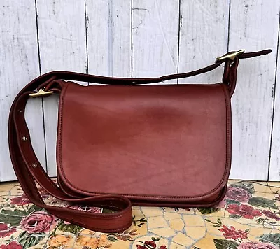 Vintage COACH PATRICIA 9951 British Tan Brown Leather Crossbody Bag Purse USA • $110