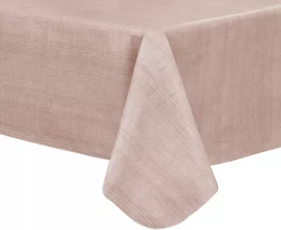 Everyday Luxuries Sonoma Crosshatch Texture Print Vinyl Tablecloth Blush • $18.99