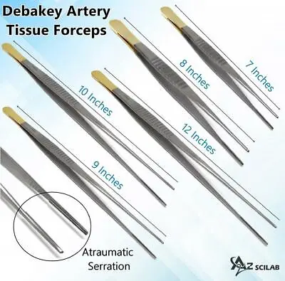 DeBakey Atraumatic Artery Forceps Clamps ENT Surgical Instruments • $12.99