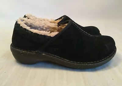 Ugg Womens SZ 6 Betty Slip On Clog Loafer Comfort Shoes Black Suede  • $29.99