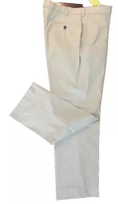 Brooks Brothers Men’s 36X30 Flat Front White Cotton Milano Dress Pants Chino • $19.99