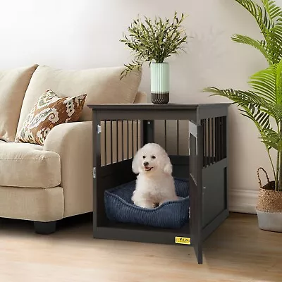 Wooden Dog Crate Kennel Cage Bed Night Stand End Table Wood Furniture Brown New • $79.99