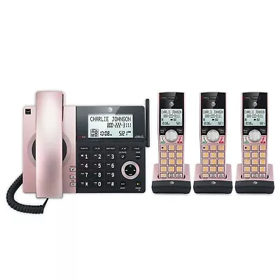 AT&T 3 Handset Corded/Cordless Phone With Answering & Smart Call Block Rose Gold • $39.99