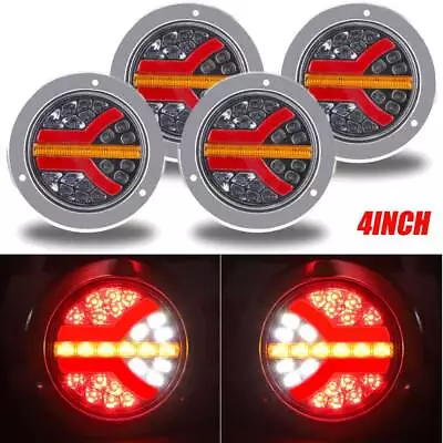 4 Inch Round 24 LED Reverse Backup Tail Lights Trailer Truck Turn Tail Brake DRL • $68.98