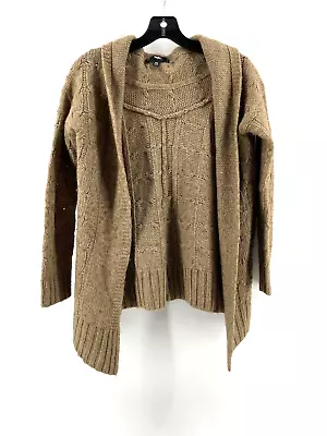Mossimo Women's Brown Wool Blend Drape Front Open Cardigan Knit Sweater Size XS • $12.50