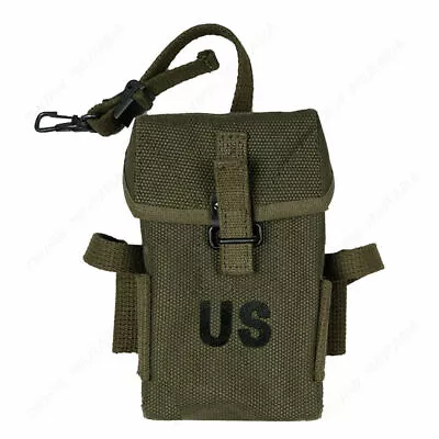 Army Military Canvas Bag WW2 Vietnam War M1956 M14 Long Type Ammo Pouch Replica • $37.99