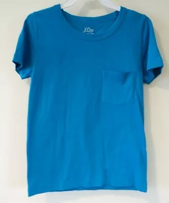 New J.Crew Vivid Peacock Blue Essential Pocket Tee Women's Size XXS / 00 • $1.67