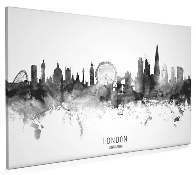 London Skyline Poster Canvas Or Framed Print Watercolour Painting 11444 • £15.99